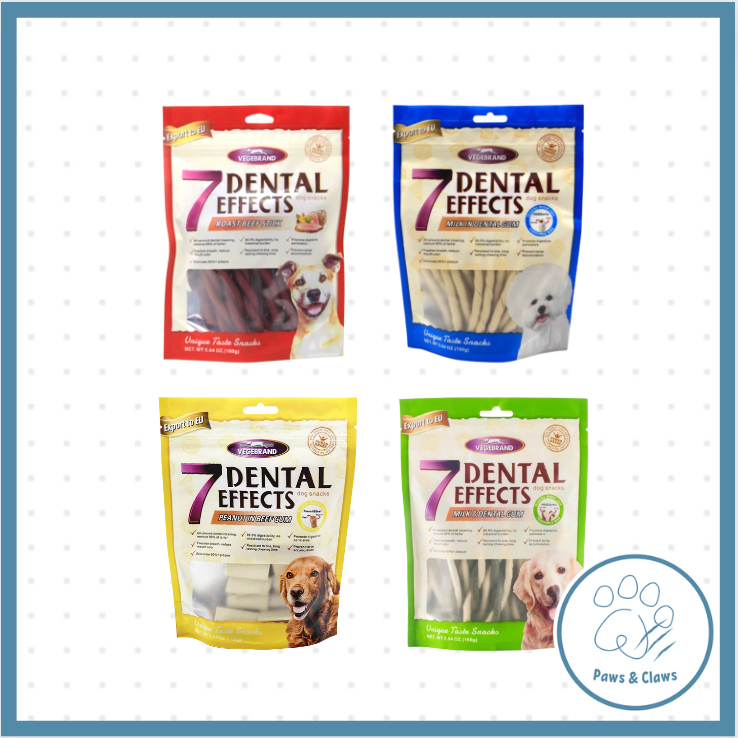 Vegebrand 7 Dental Effects | Twist Sticks | Dog Treats | Dental Clean for Dog | Dog Snack | Makanan 