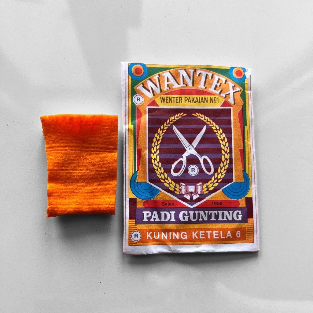 Wantex KUNING KETELA Merek Padi Gunting Wenter Pewarna Pakaian Tekstil Warna Yelow Tua Mustard Orang