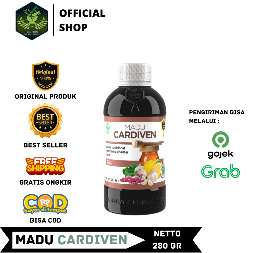 CARDIVEN Madu Cardiven Obat Herbal Jantung Koroner, Kolestrol, Pengencer Darah