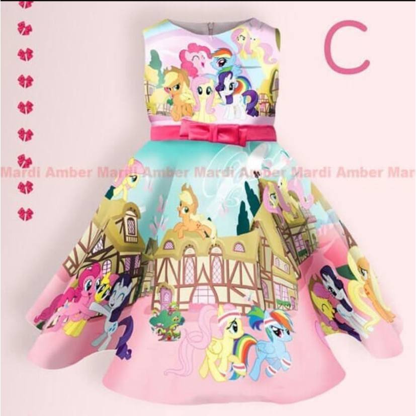 Mardi Amber Dress Little Pony Anak-anak
