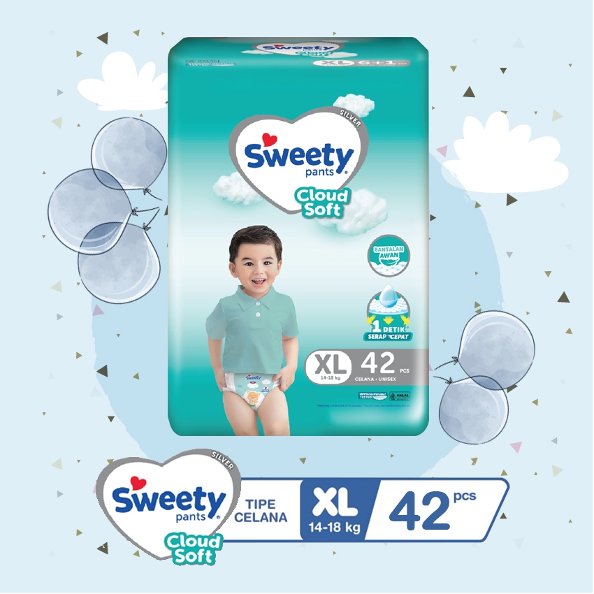 Sweety Silver Pants XL42 - Sweety Popok Celana Silver XL 42