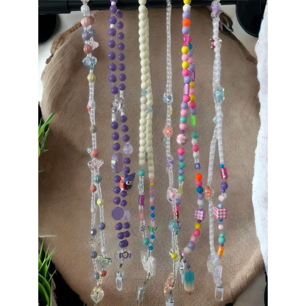 

Lanyard Beads Strap/ Gantungan ID Card atau HP Manik-Manik Lucu