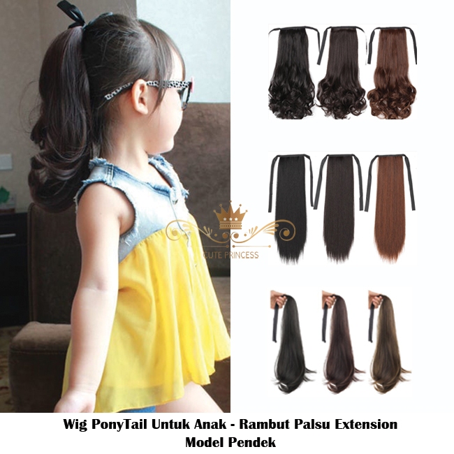 Wik Ponitail Extension untuk Anak Style Pendek - Rambut Palsu Anak Model Ekor Kuda