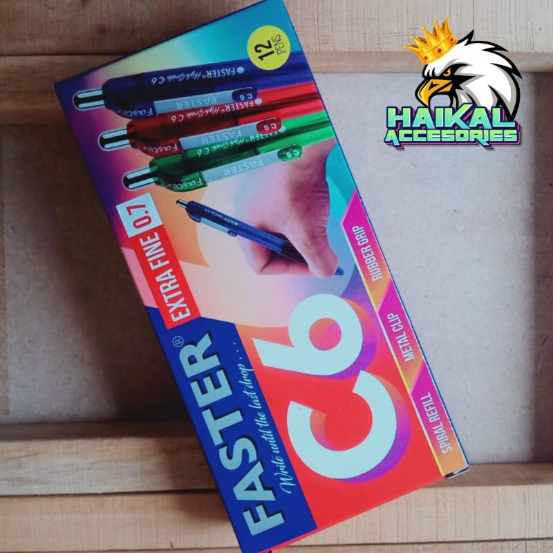 

Pulpen FASTER C6 EXTRA FINE 0.7 Black Isi (12pcs)