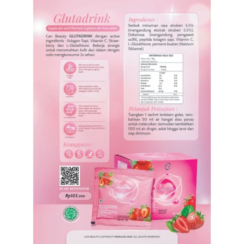 GLUTADRINK Can Beauty skincare BPOM