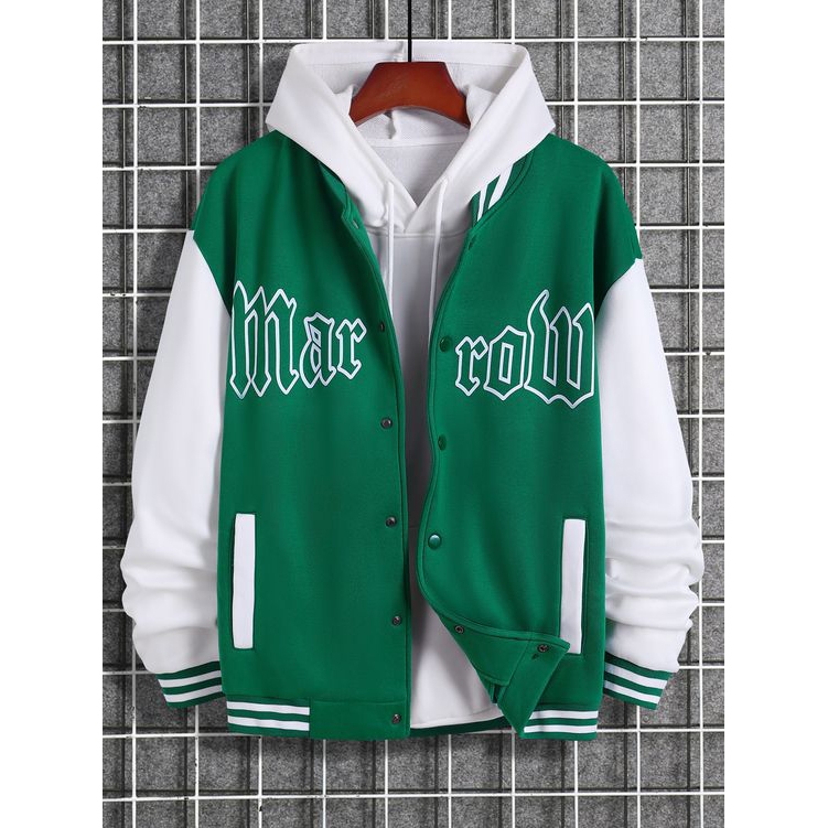 JAKET BASEBALL VARSITY HOODIE S-XXXXXL(6XL) MARROW OVERSIZED JAKET VARSITY KANCING BOMBER ULZZANG UN