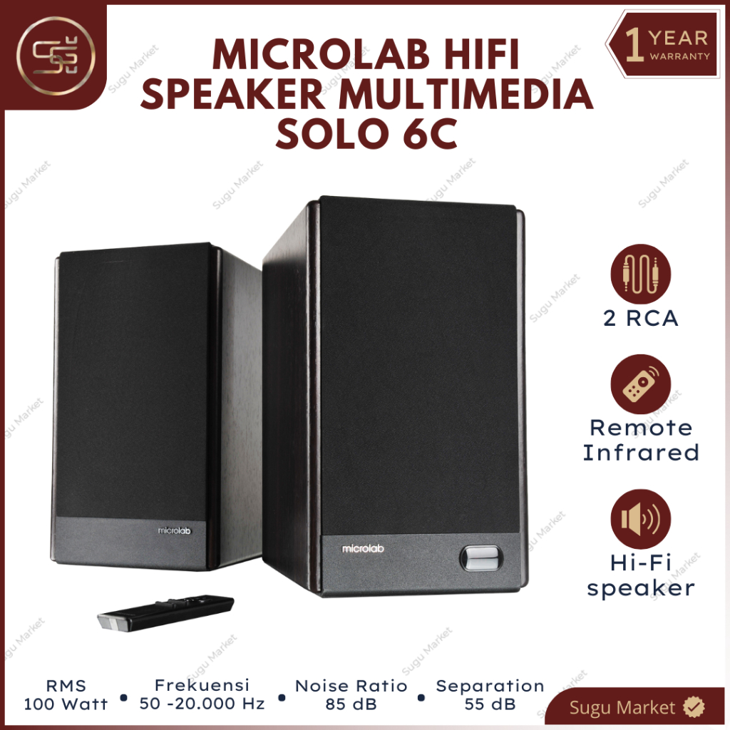 MICROLAB SOLO 6C SPEAKER SETEREO | SPEAKER STEREO WOOD COLOR | SPEAKER