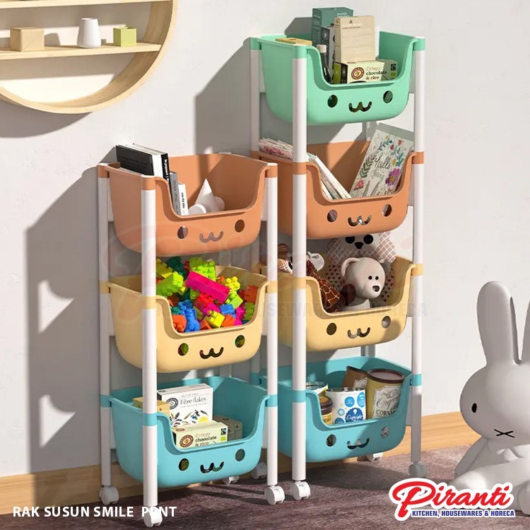 Rak Roda Susun Smile/ Rak Mainan Anak Dan Rak Serbaguna