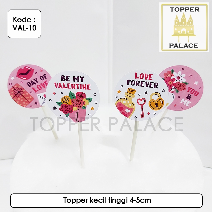 

VAL-10 Valentine day cake topper l cupcake topper - 4pcs