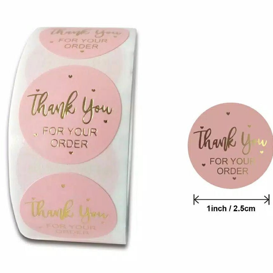 

Stiker Kemasan Thank You - Label Motif Thank You 50pcs