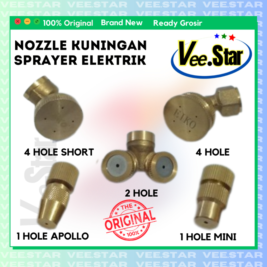 Nozle Kuningan Sprayer Elektrik 1 HOLE Mini / Nozle Sprayer Elektrik / Nozle Sprayer Kuningan Lurus 