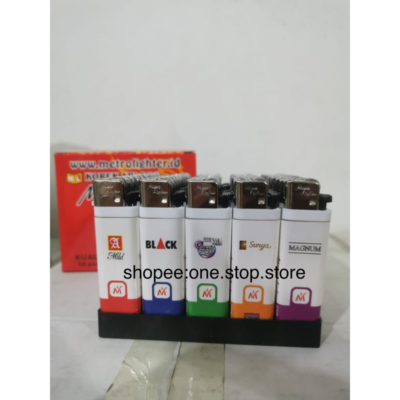 Mancis Korek Api Gas Model Slim New Metro Lighter GM-228A