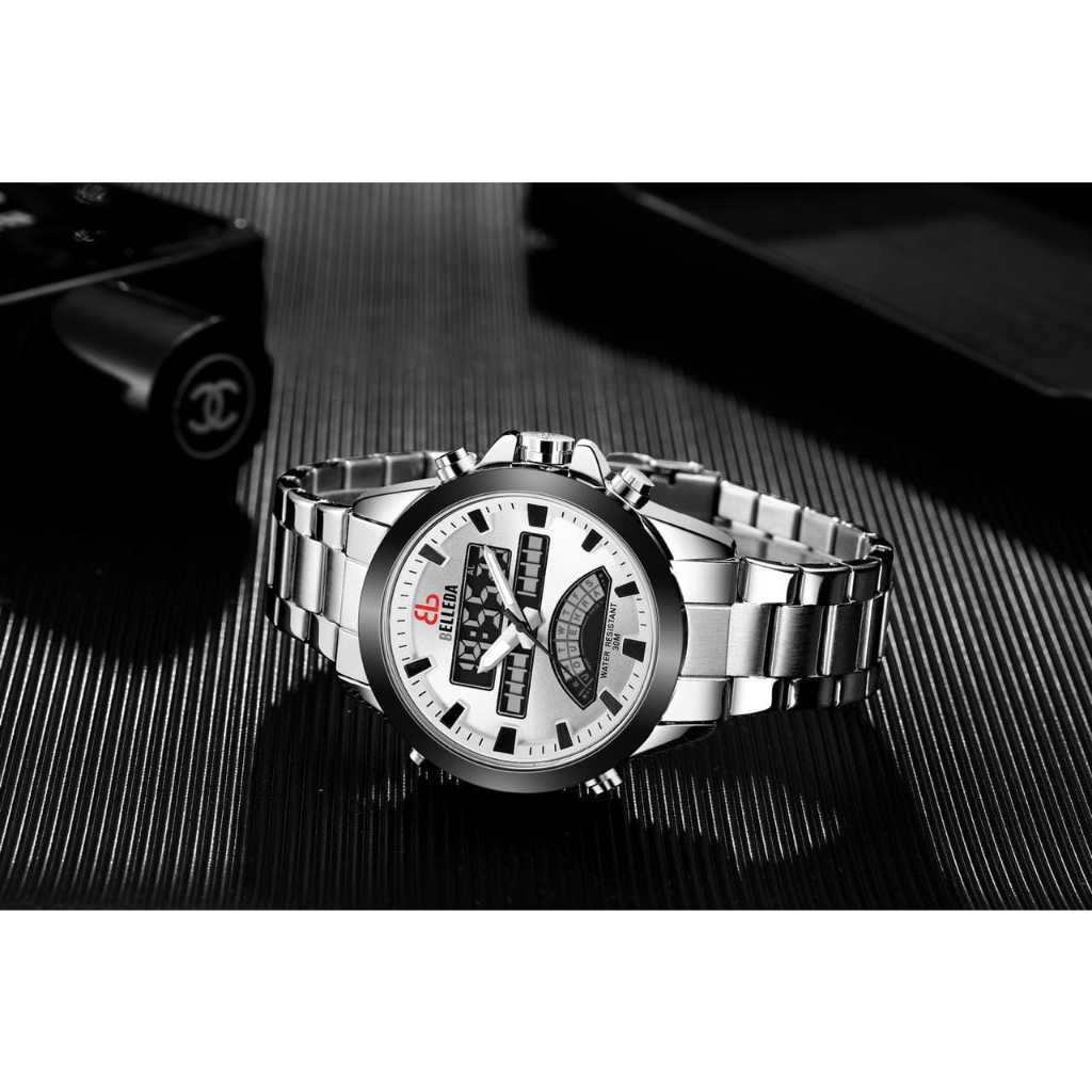 BUY 1 GET 1 JAM TANGAN PRIA RANTAI BELLEDA B-9116 ORIGINAL WATER RESISTANT