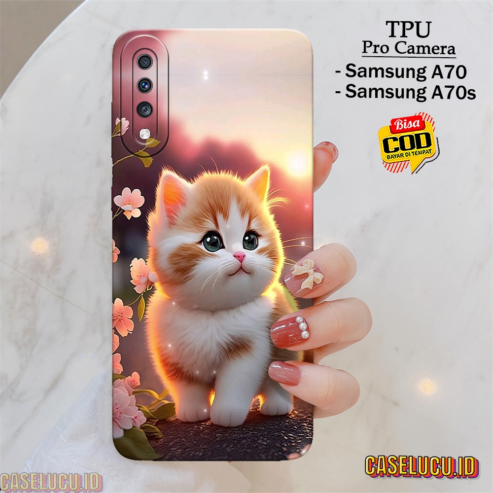 Casing Hp Samsung A70 / A70S Terbaru - Fashion Case Kucing - Case Samsung A70 / A70S - Soft Case Hp 