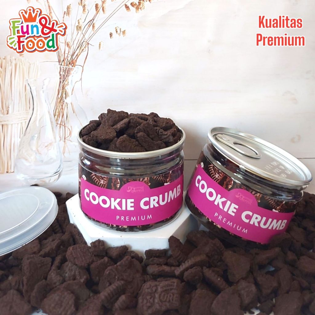 

CAN Cookie Crumb O-oreo Biskuit Crumb Remahan Biskuit Hiasan Topping Kue Puding Cake Kualitas Premium