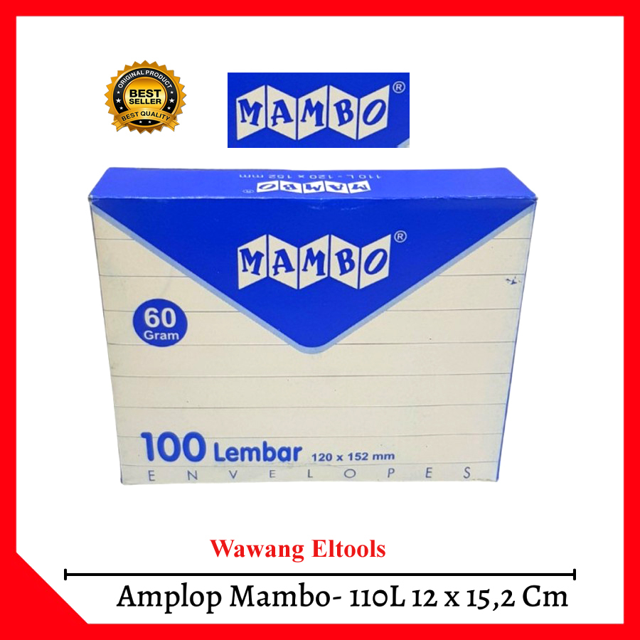 

Amplop Putih Mambo 110L 120x152mm 60Gr (Buka Atas) tanpa perekat
