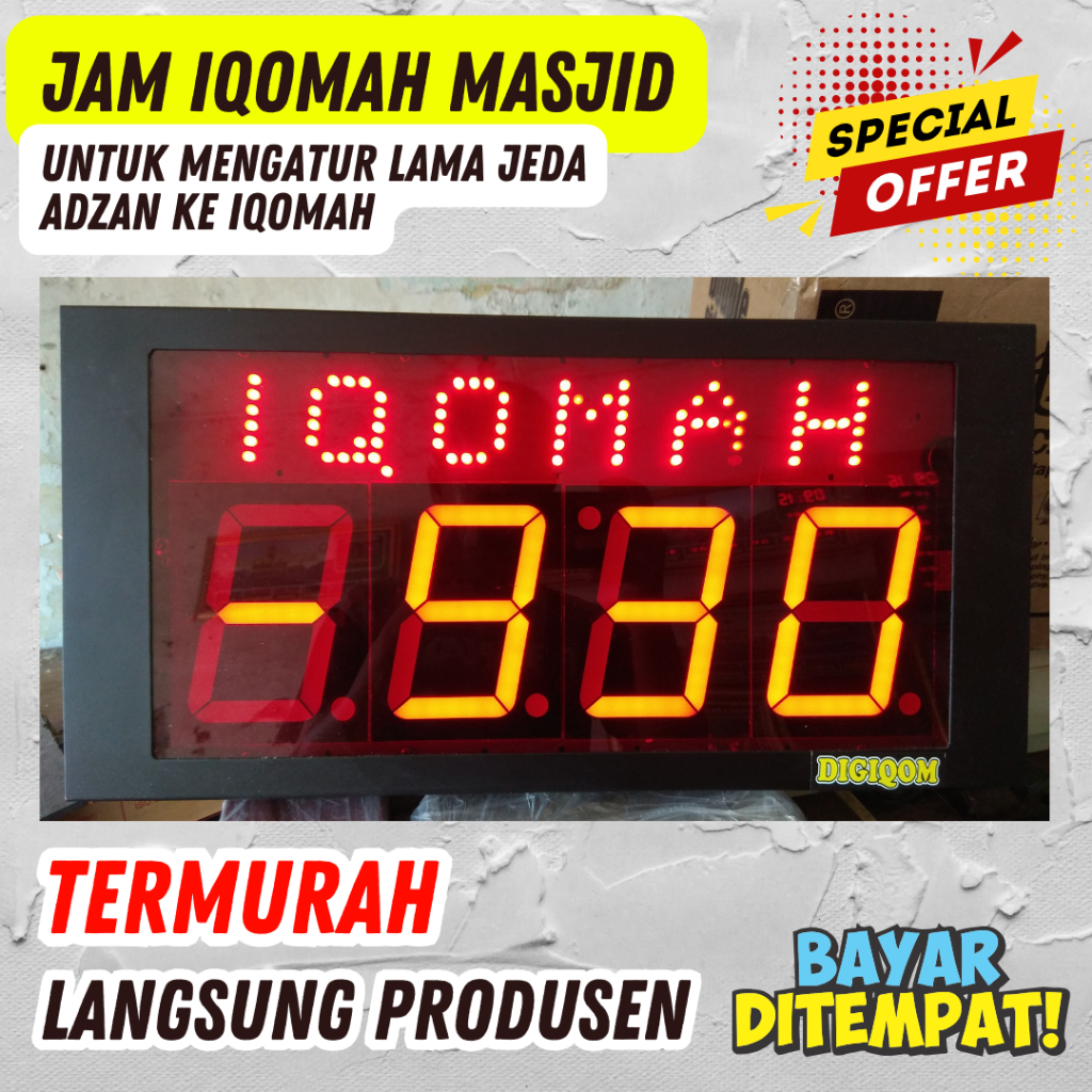 Jam Digital Iqomah Untuk Masjid dan Musholla