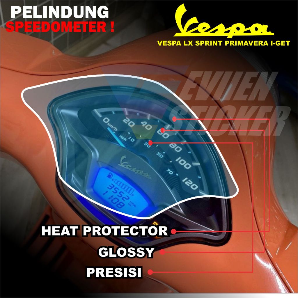 STIKER PELINDUNG SPEEDOMETER VESPA LX 125 I-GET