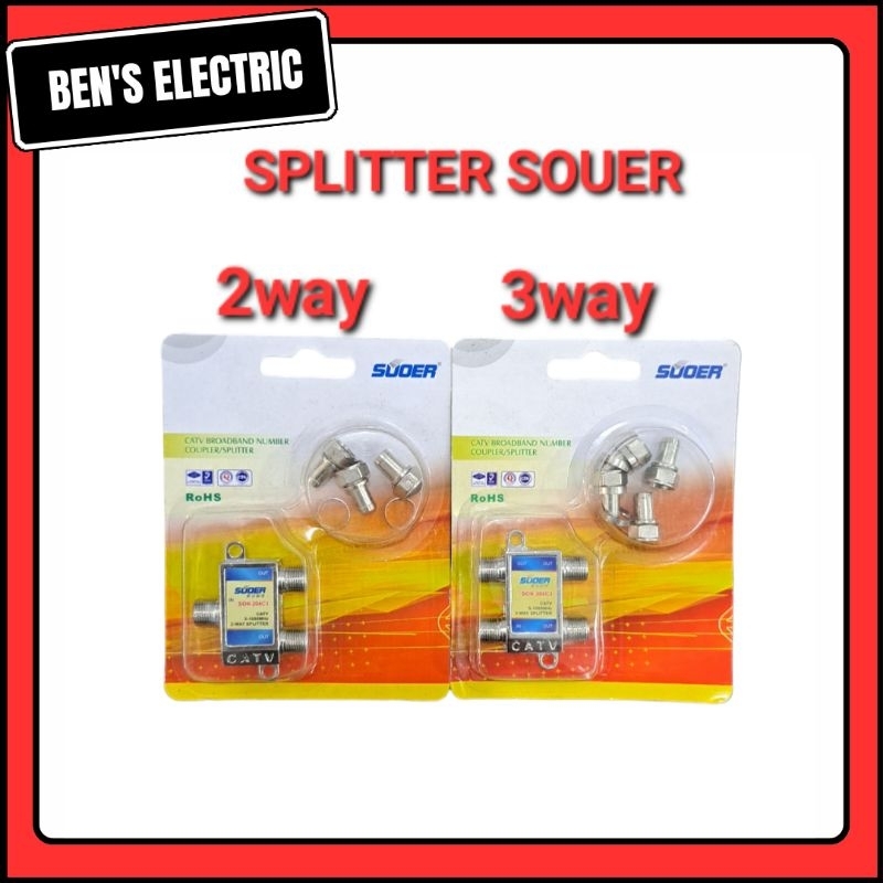 Splitter SOUER antena tv 2 way 3way