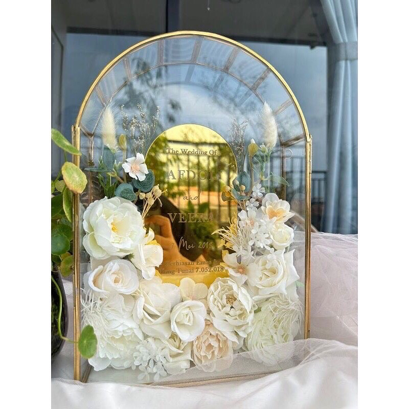 MAHAR MIROR GOLD FRAME TERARIUM MAHAR AKRILIK MAHAR KEKINIAN MAHAR PERNIKAHAN MAHAR MURAH
