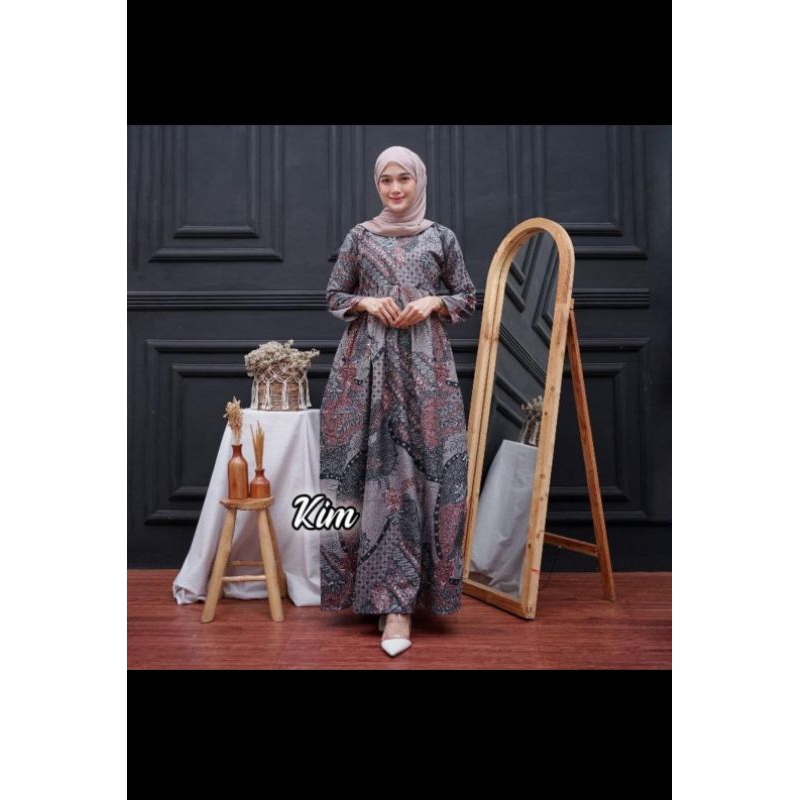Gamis batik modern premium LD100 LD110 LD120 LD130 Baju wanita muslimah busui jumbo
