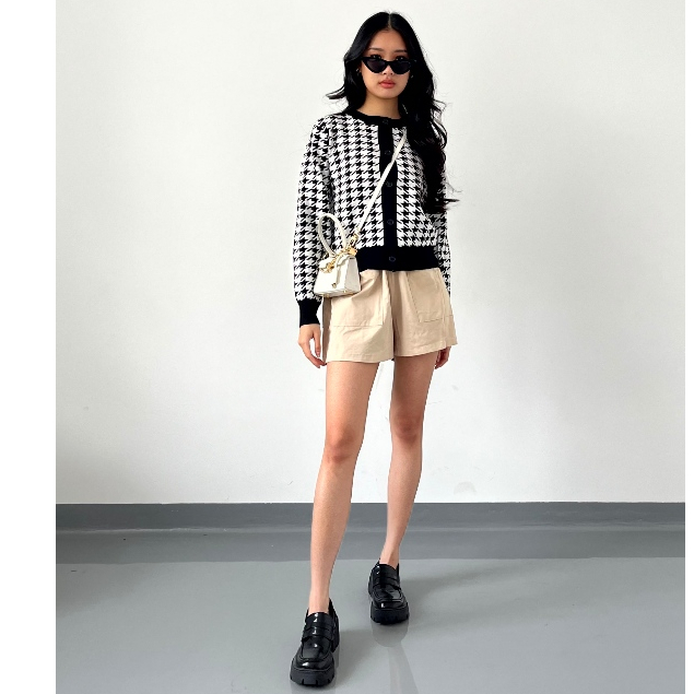 Cardigan Rajut Wanita - Kendal Cardigan Knit Motif Viral Korea