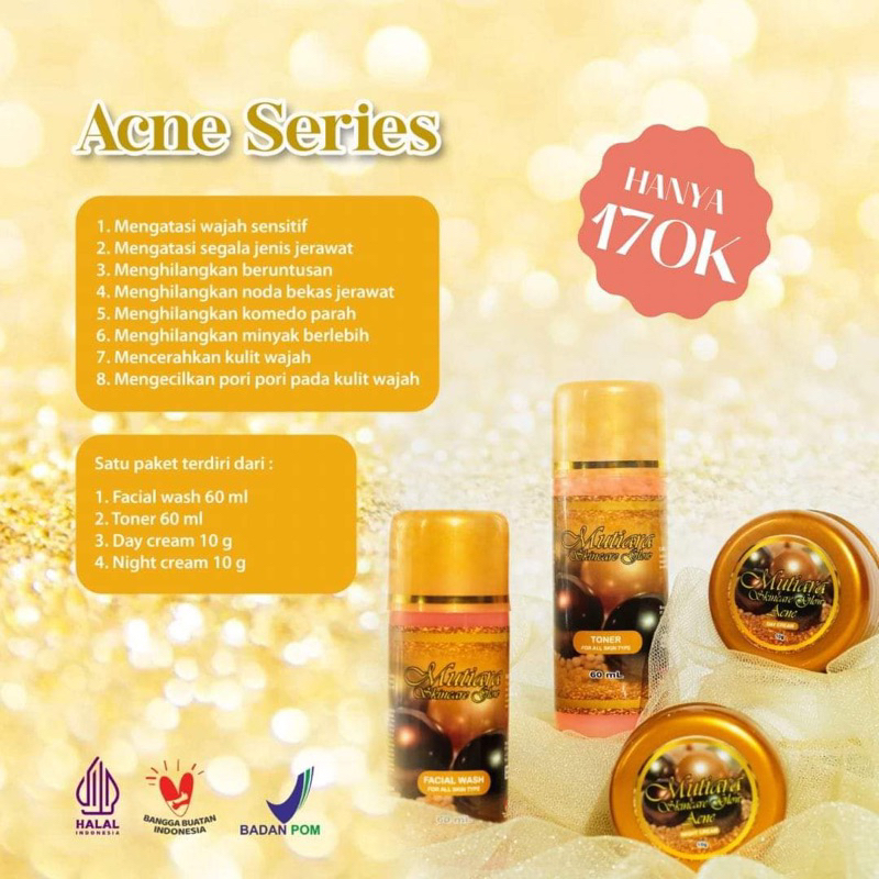 Mutiara skincare glow paket Acne