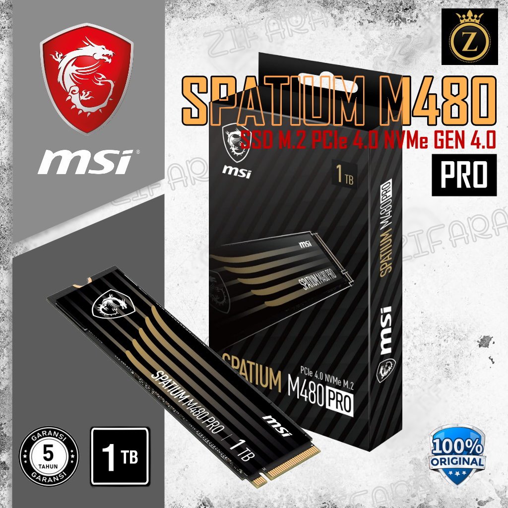 SSD MSI Spatium M480 PRO 1TB PCIe 4.0 NVMe M.2 GEN 4.0