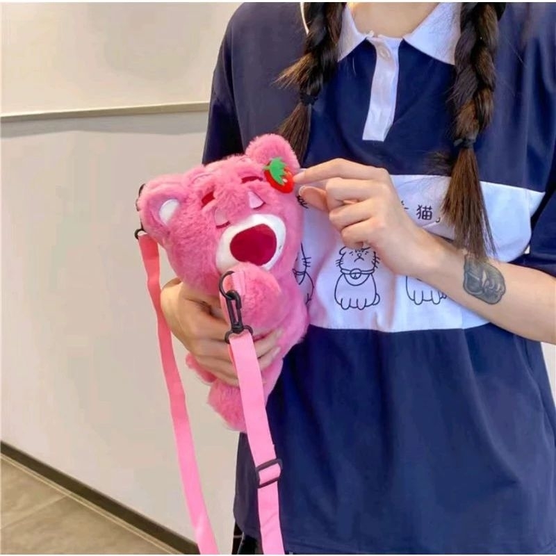 Tas Lotso Slempang Tas Sling Bag Fashion Motif seri Toy Story Lotso Kartun
