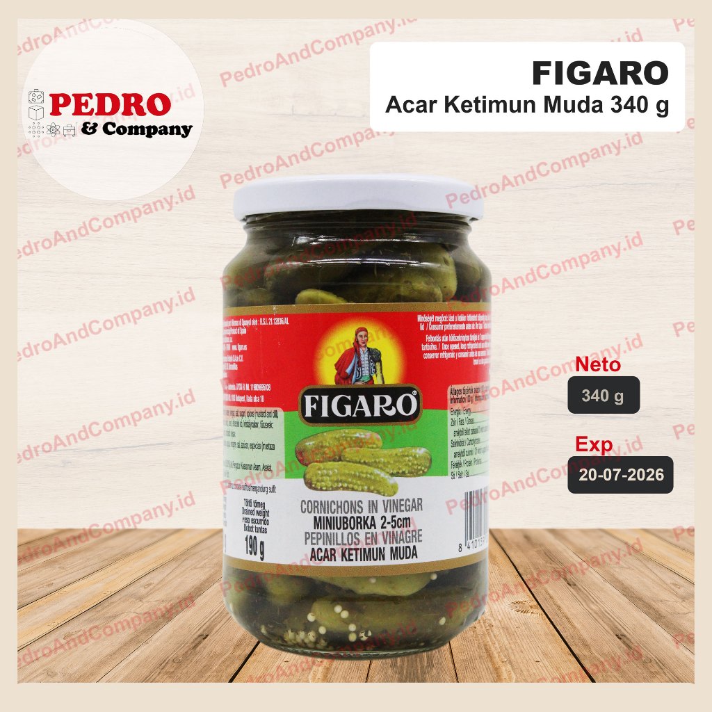 

Figaro Cornichons in vinegar miniuborka / acar ketimun muda 340 gr