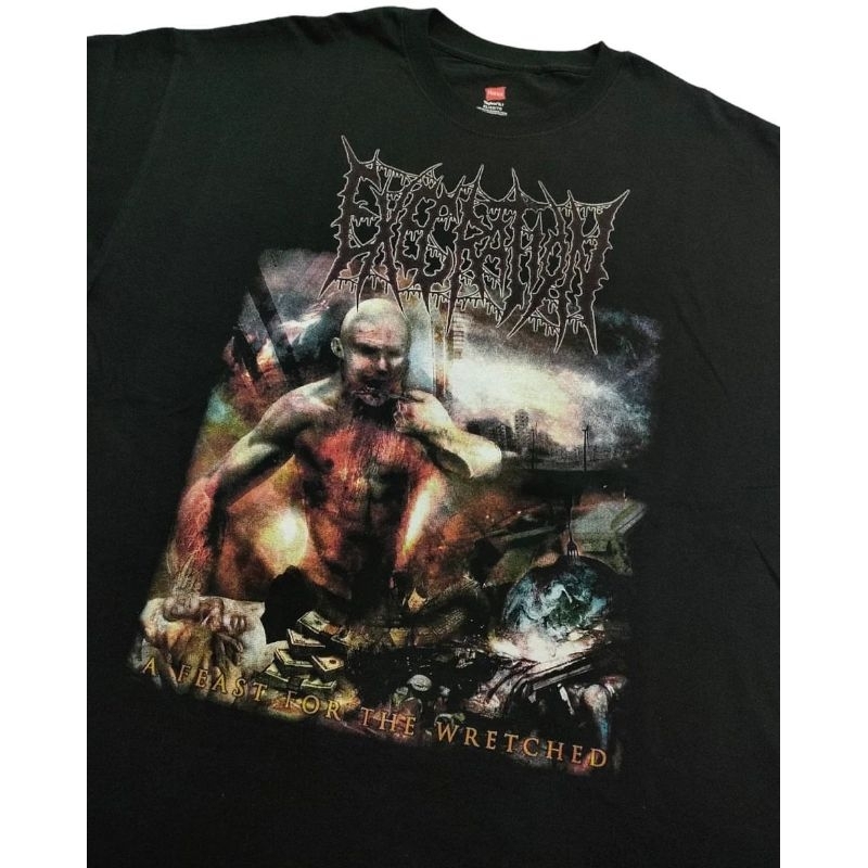[ RARE ] EXECRATION - A FEAST FOR THE WRECHED (XL) Kaos Tshirt Baju Band Import Original