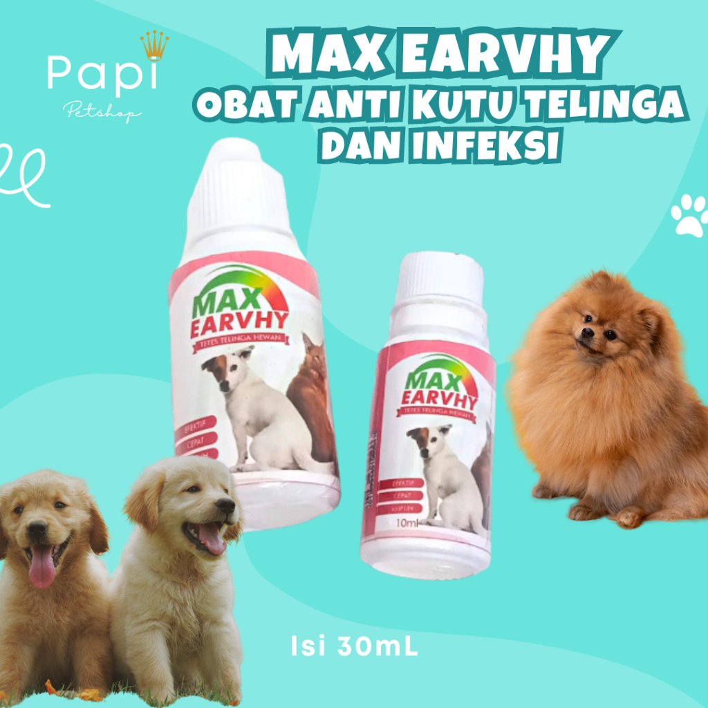 MAX EARVHY Obat Kutu Telinga Kucing Obat Tetes Telinga Kotor Hewan Obat Tetes Kuping Kucing Max Earv
