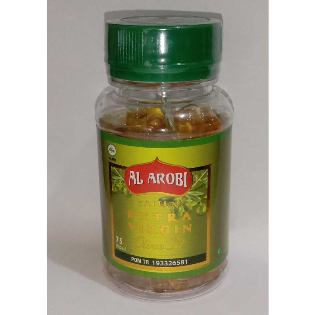 Kapsul Minyak Zaitun Al Arobi Jaitun Asli Murni Original 100% Arab Extra Virgin Olive Oil 75Kapsul
