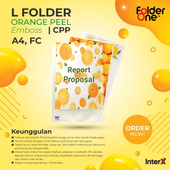 

Map Plastik Bening / Map L Folder CPP Embos Kulit Jeruk A4 dan FC (Folio) Folderone