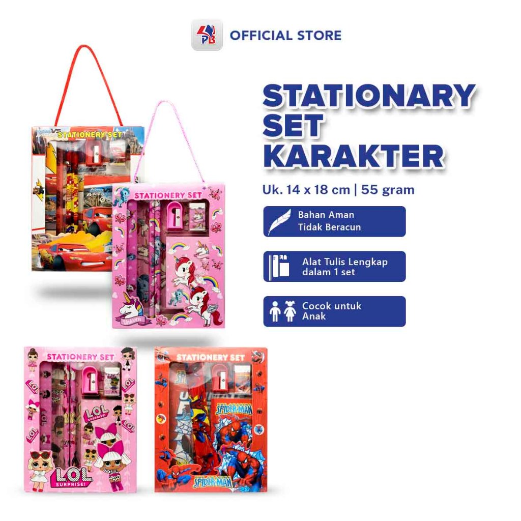 

Alat Tulis / Set Alat Tulis / Paket Alat Tulis Anak Stationery Set Karakter Untuk TK Dan SD / PB EDUKASI ANAK - PBNB