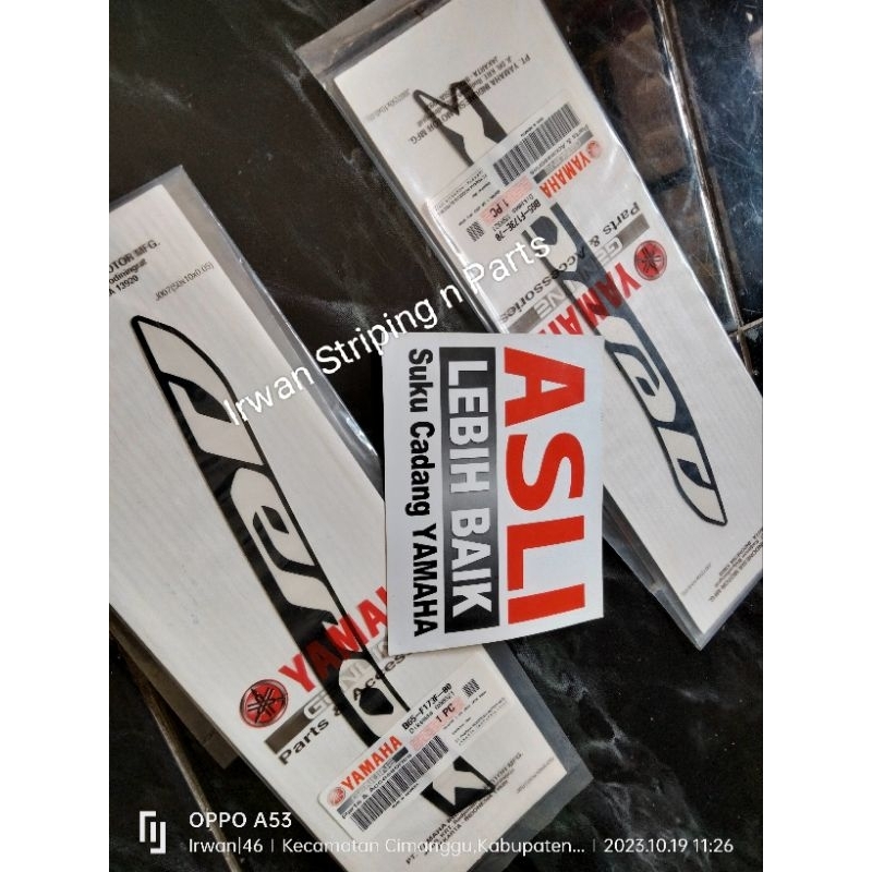 Sticker Stiker Striping Logo Aerox Hitam ORIGINAL Yamaha Monster GP 2019
