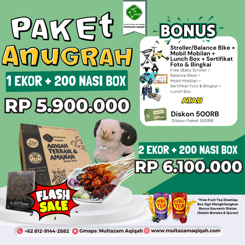 

Paket Aqiqah Anugrah Berjuta Bonus + Nasi Box