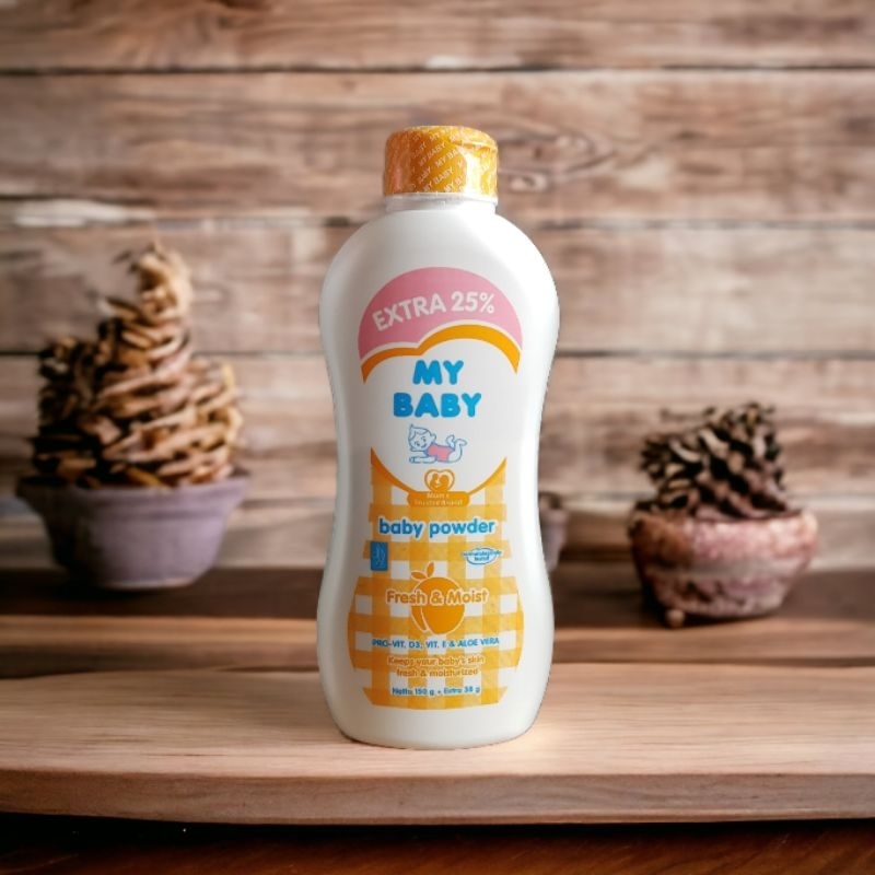 My Baby Powder Fresh & Moist Mum's Trusted Brand - Bedak Tabur Bayi 150g Extra 38g