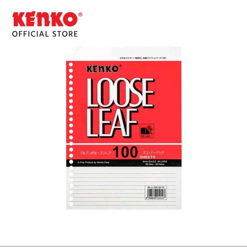 

Kenko Loose Leaf B5 100 Lembar - Kertas Binder