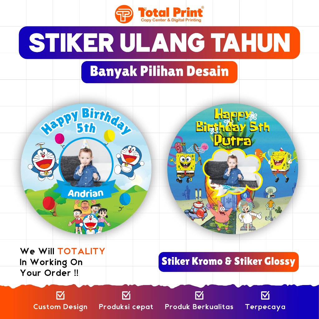 STIKER ULANG TAHUN / STIKER ULANG TAHUN ANAK / LABEL ULANG TAHUN ANAK / STIKER ULANG TAHUN ANAK BULA
