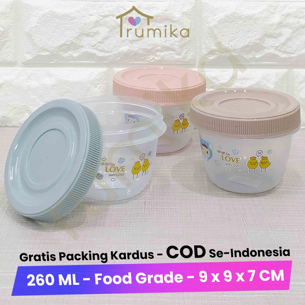Toples Kecil Bulat Alline 260 ml / Sealware Serbaguna Mini / Tempat MPASI Sambal - Souvenir Ulang Ta