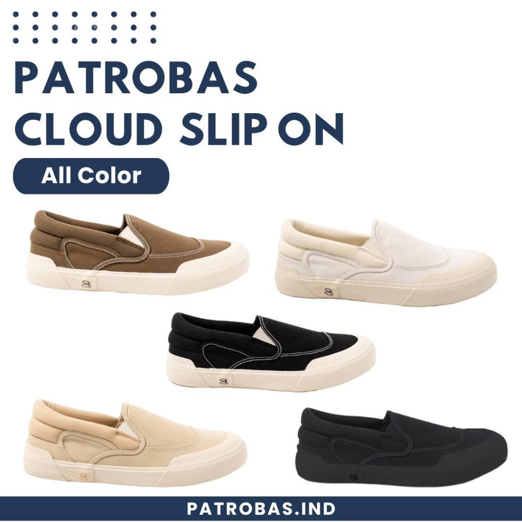 Patrobas Cloud Slip On Original Sepatu Sneakers Slop Petrobas Pria Wanita