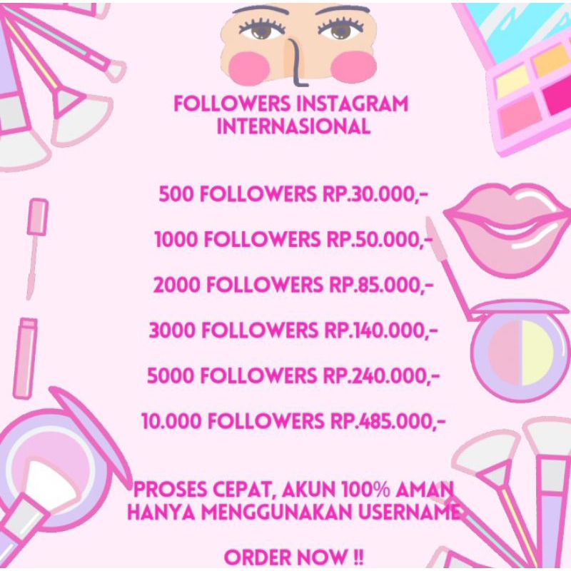 FOLLOWERS INSTAGRAM INTERNATIONAL, PROSES CEPAT AKUN 100% AMAN HANYA MENGGUNAKAN USERNAME