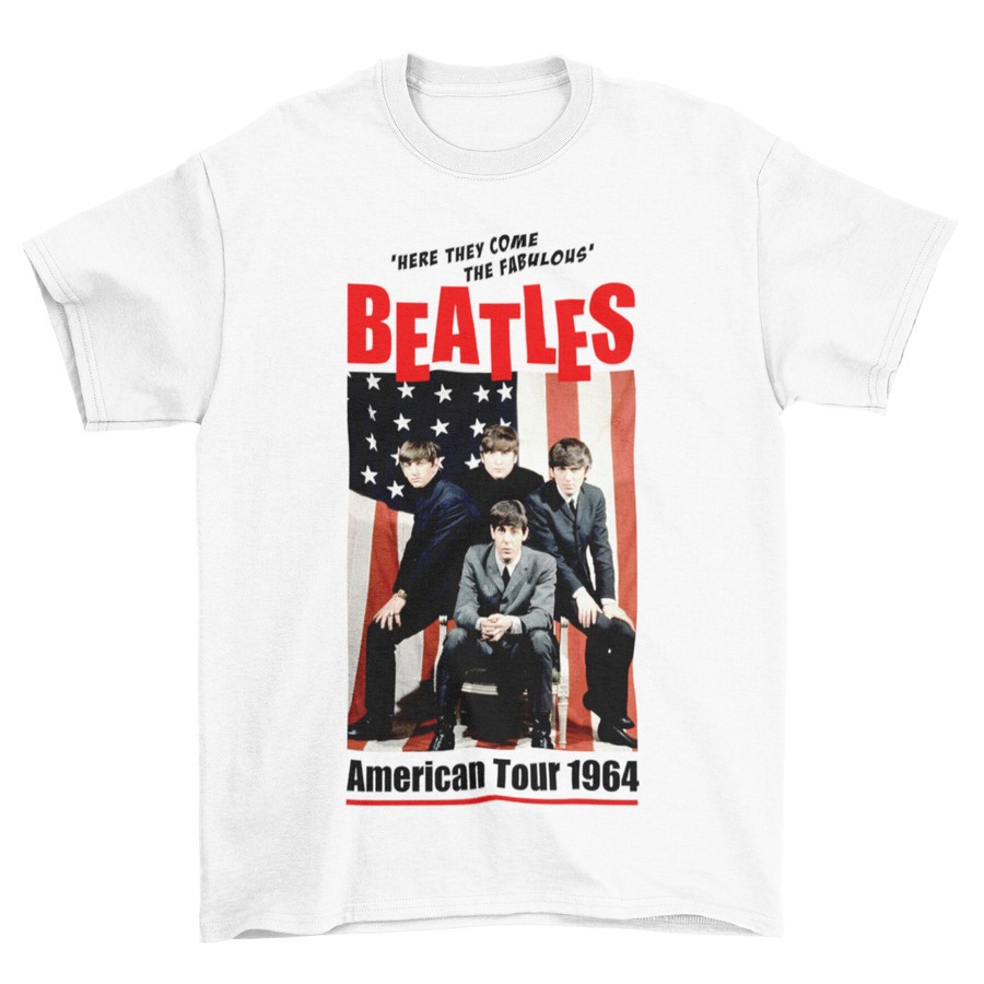 Kaos Band Pria Tomoinc The Beatles - American Tour 1964