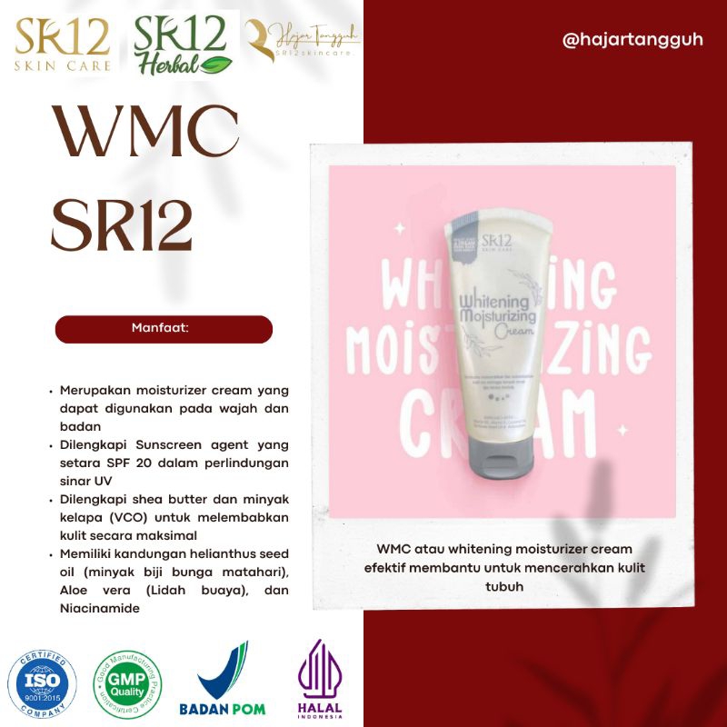 Whitening Moisturizing Cream SR12/ Krim Pemutih Bisa Untuk Wajah dan Seluruh Badan