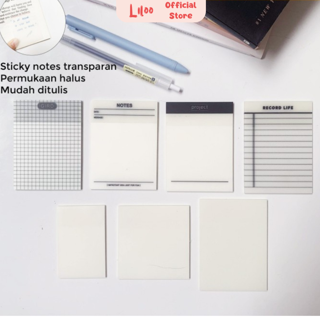 

Sticky Notes Flashee Transparan Anti Air Memo Bening Tahan Air Permukaan Halus Sticky Notes Transparent Kantor Sekolah