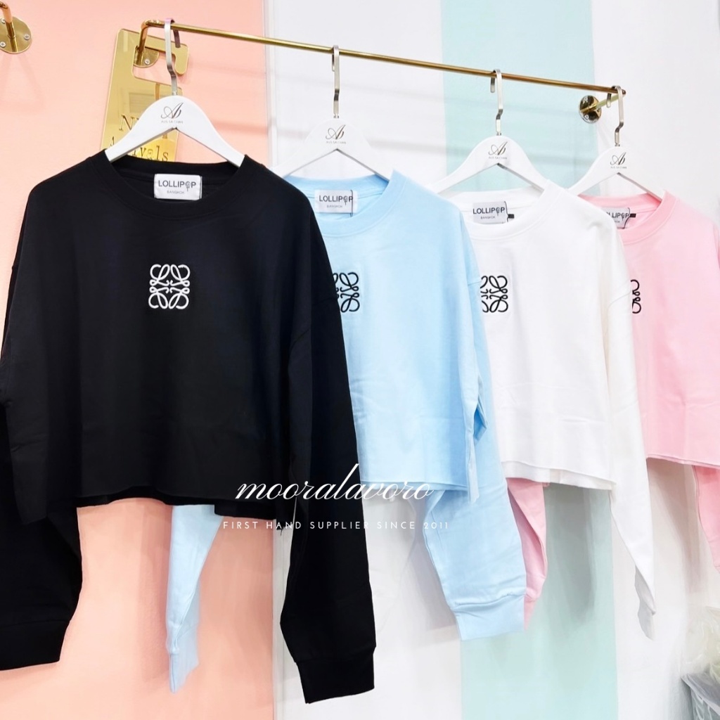 READY SIAP KIRIM LOEWE CROP SWEATER BRAND VIRAL PREMIUM QUALITY MUST HAVE ITEM BEST SELLER
