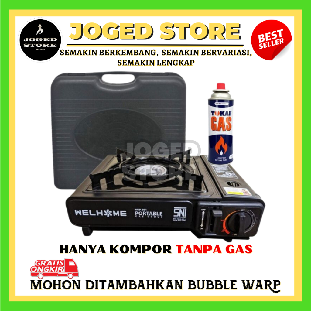 Kompor Gas Portable Welhome WKP-001 | Welhome Kompor Gas 1 Tungku | Kompor Gas Camping | Kompor