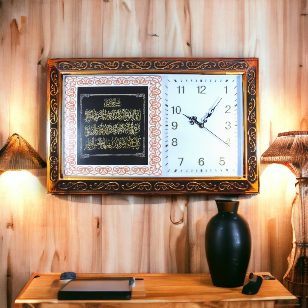 Kaligrafi Hiasan Dinding Jam Dinding Kaligrafi Besar Silent Movement Ukuran Besar 3064 3065