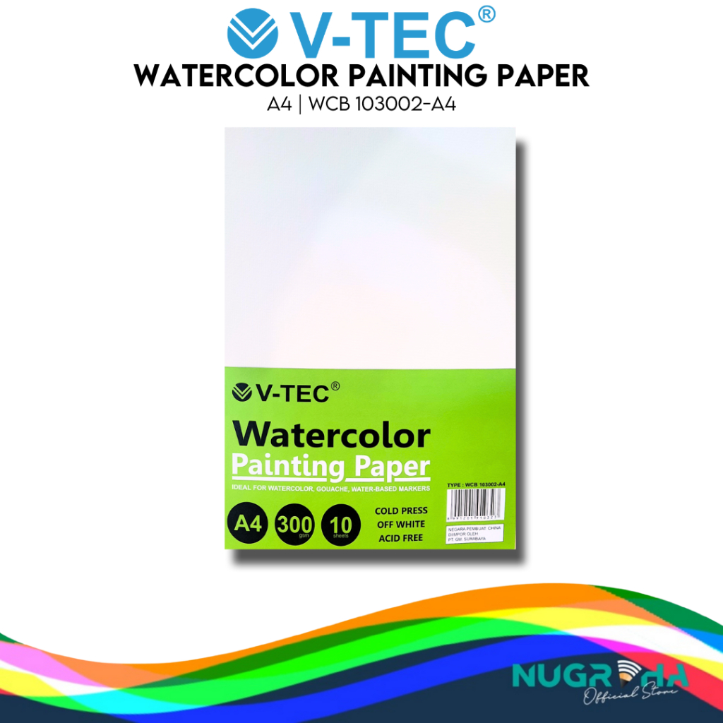 

KERTAS GAMBAR LUKIS WATERCOLOR PAINTING V-TEC WCB-10300